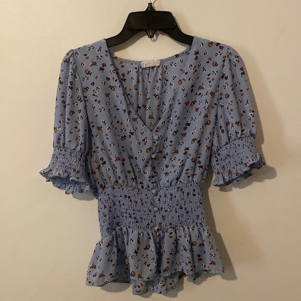 Womens V-Neck Formal Top Floral